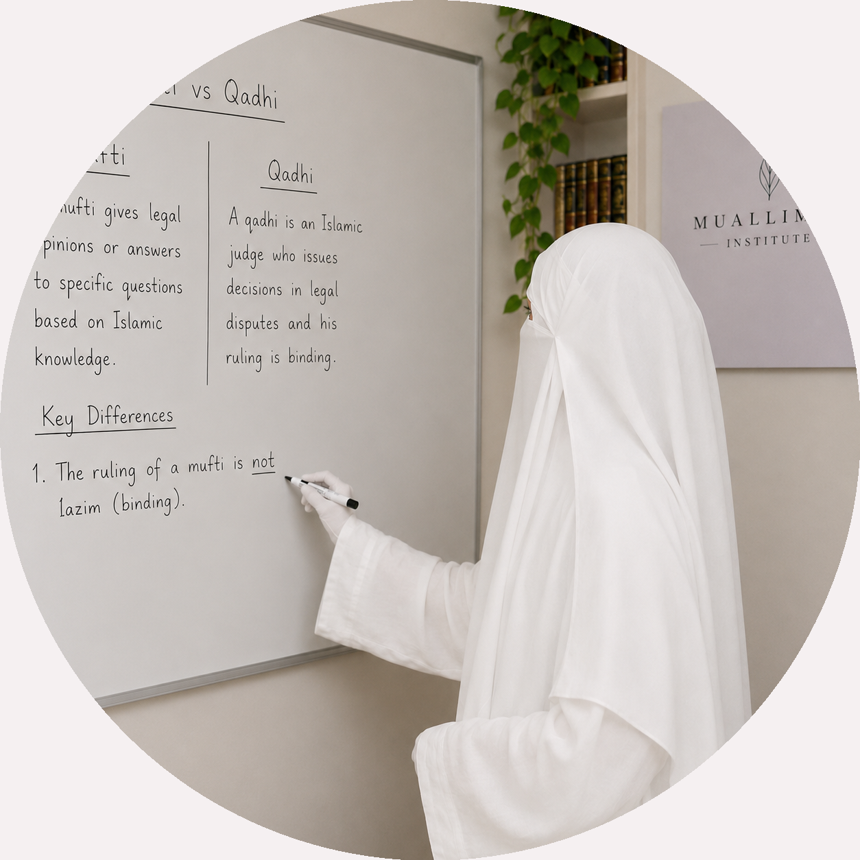 Ustadha Umm Ruqayyah teaching at a whiteboard